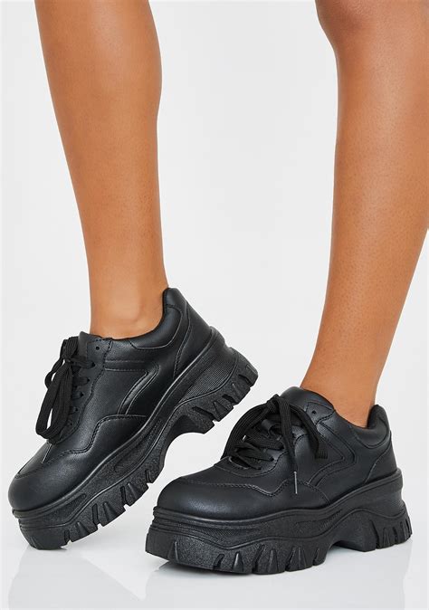 Chunky Black Platform Sneakers | Dolls Kill