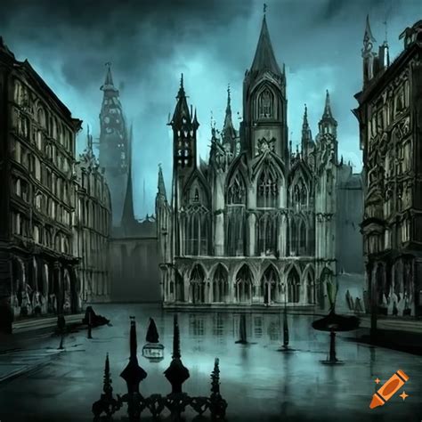 Victorian gothic city concept art on Craiyon