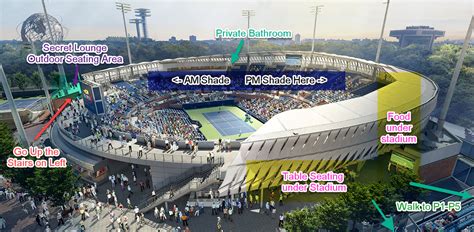 US Open Shade Map for Ashe Stadium and Armstrong | Tennis Bargains: US ...