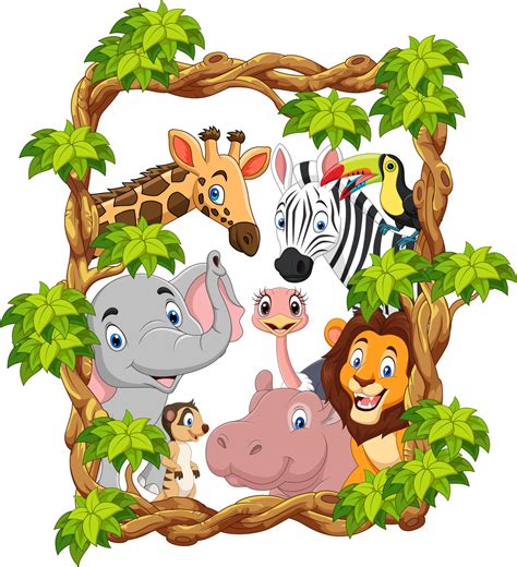 Cartoon collection happy zoo animals 5151818 Vector Art at Vecteezy