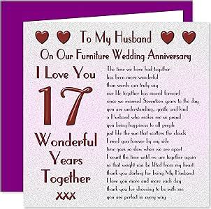 My Husband 17th Wedding Anniversary Card - On Our Furniture Anniversary ...