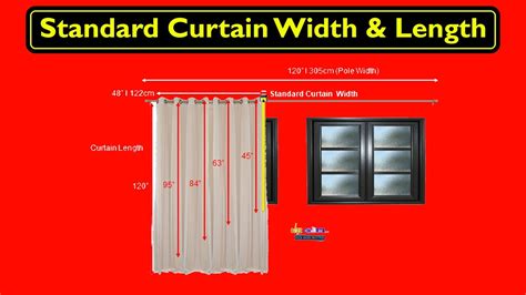 Standard Curtain Width & Length Size Chart With RODS Length And ...