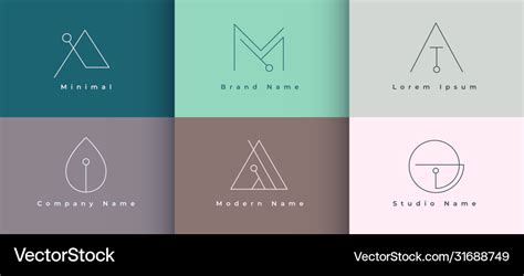 Minimal logo design collection six template Vector Image