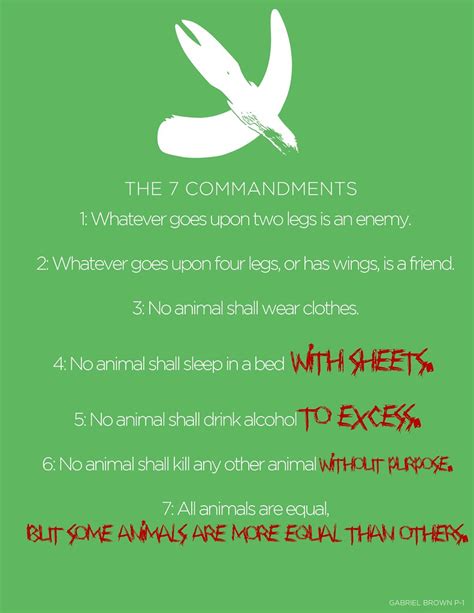 Animal Farm Project | The 7 Commandments from Animal Farm | Gabriel ...