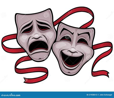 Comedy and Tragedy Theater Masks Stock Vector - Illustration of costume ...