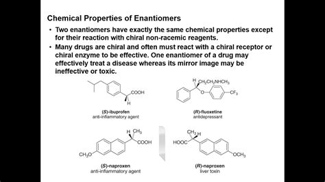 Chemical Properties Of Enantiomers - Stereoisomers - Stereochemistry ...