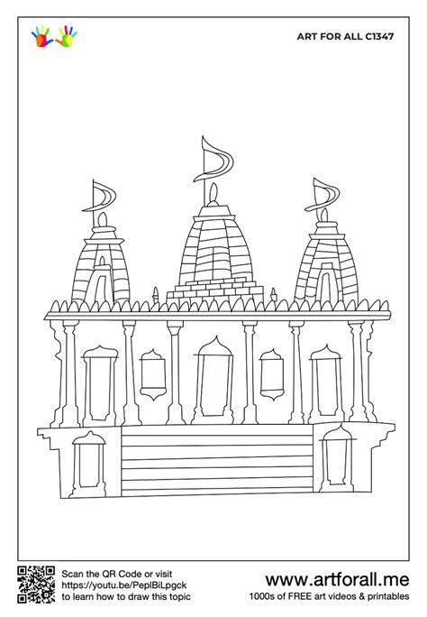 Share more than 70 mandir sketch - seven.edu.vn