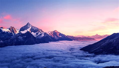 1336x768 Resolution Cloudy Mountains HD Laptop Wallpaper - Wallpapers Den