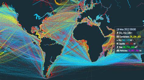 This is an incredible visualization of the world's shipping routes - Vox