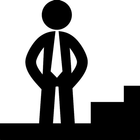 Businessman Standing On Steps Vector SVG Icon - SVG Repo