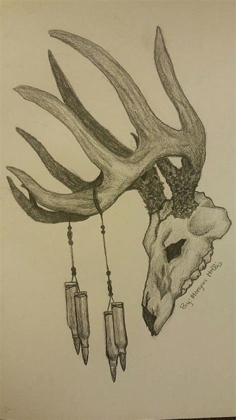 Awesome deer skull sketch..Tattoo maybe...by Morgan Hollis | Skull ...