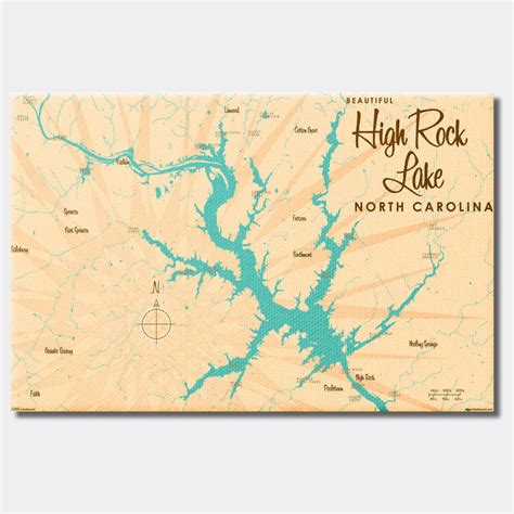 High Rock Lake North Carolina Lake House Décor Cabin Art - Etsy