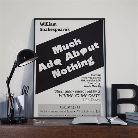 Poster Design Grayscale Much Ado About Nothing :: Behance