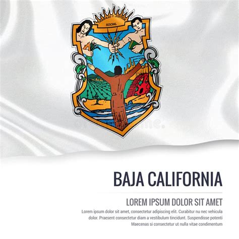 Mexican State Baja California Flag. Stock Illustration - Illustration ...