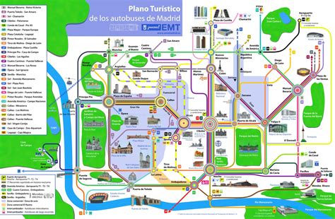 Madrid Bus Map With Sightseeings - Ontheworldmap.com