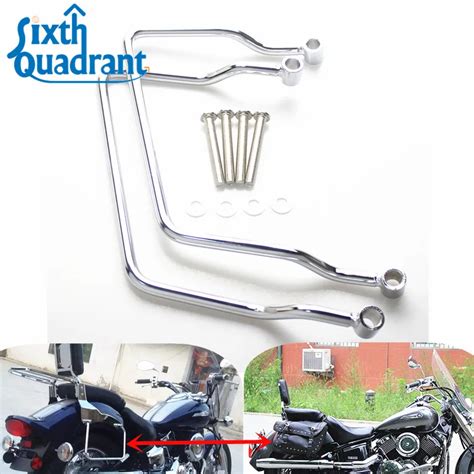 Motorcycle Chrome Support Frame Saddle Bag Mount Brackets Kit For ...