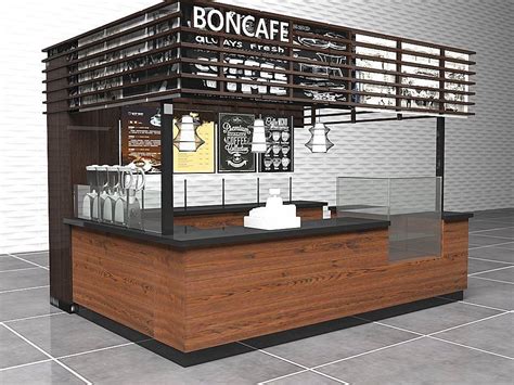 4*3 meter Small coffee kiosk design for BONCAFE