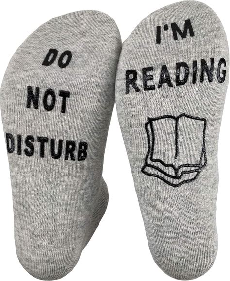 Amazon.com: Funny Socks with Sayings Do Not Disturb I'm Reading Books ...