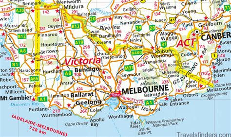 Melbourne Map and Travel Guide - TravelsFinders.Com