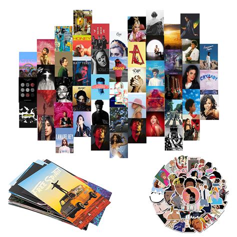 GTOTd 50Pcs Posters Album Cover Collage Kit Pop Singer Stickers 50Pcs ...