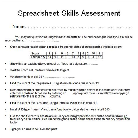 FREE 7+ Sample Skills Assessment Templates in PDF | MS Word | Excel