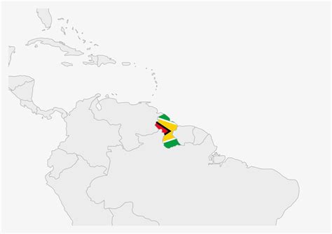 Guyana map highlighted in Guyana flag colors 12857712 Vector Art at ...