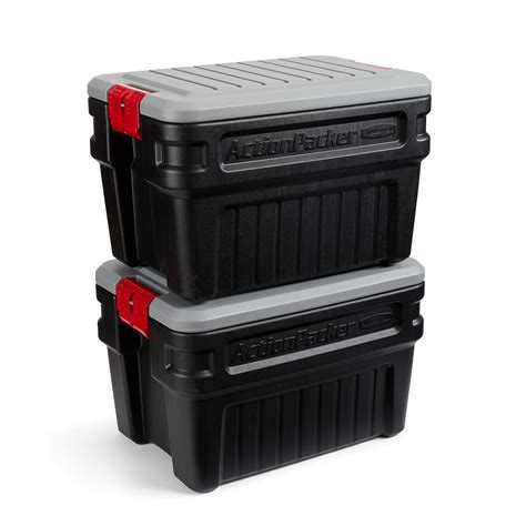 Rubbermaid ActionPacker? 24 Gal Lockable Storage Bins Pack of 2 ...