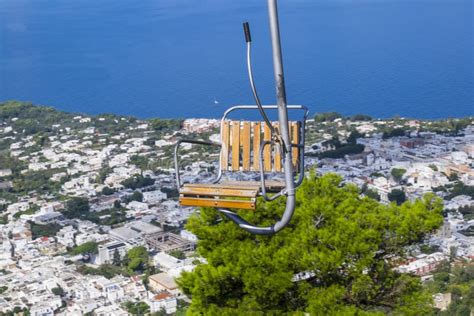 Chairlift Up To Mount Solaro in Anacapri Italy Stock Photo - Image of ...