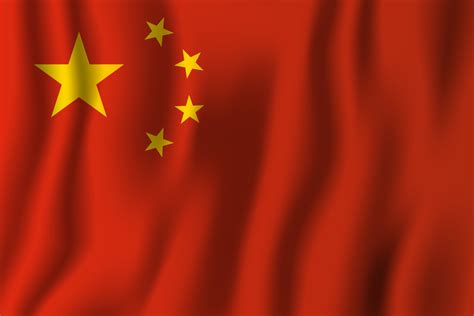 China realistic waving flag vector illustration. National country ...