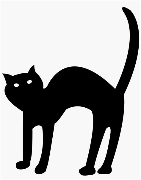 Halloween Black Cat Vector Free Transparent Background - Cartoon ...