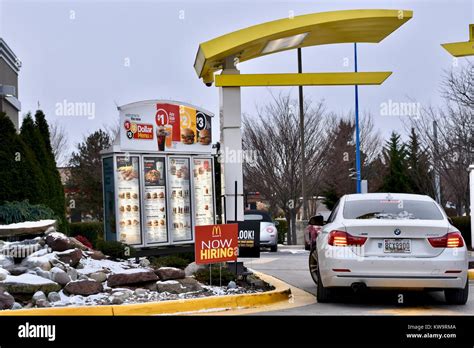 BWM ordering from the McDonald's drive thru menu Stock Photo - Alamy