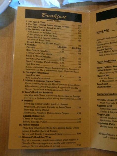 Maria's Cafe Menu, Menu untuk Maria's Cafe, Franklin Avenue, Twin ...