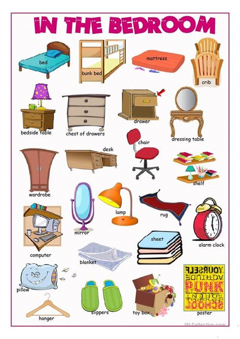 In the Bedroom Picture Dictionary worksheet - Free ESL printable ...