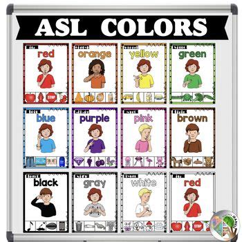 Sign Language Colors Chart Printable - Free Printable Worksheet