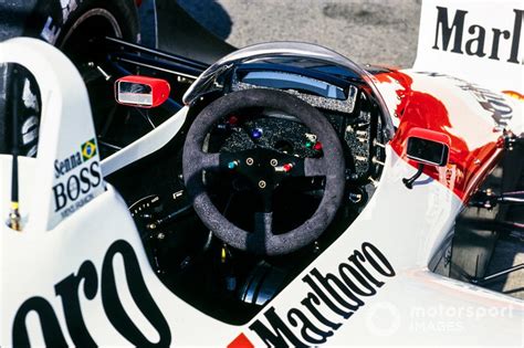 The cockpit of Ayrton Senna's McLaren MP4-4 Honda at San Marino GP High ...