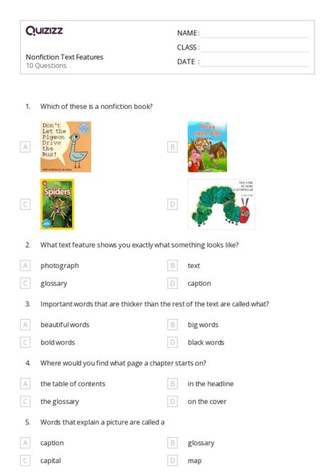 50+ Nonfiction Text Features worksheets for 2nd Grade on Quizizz | Free ...