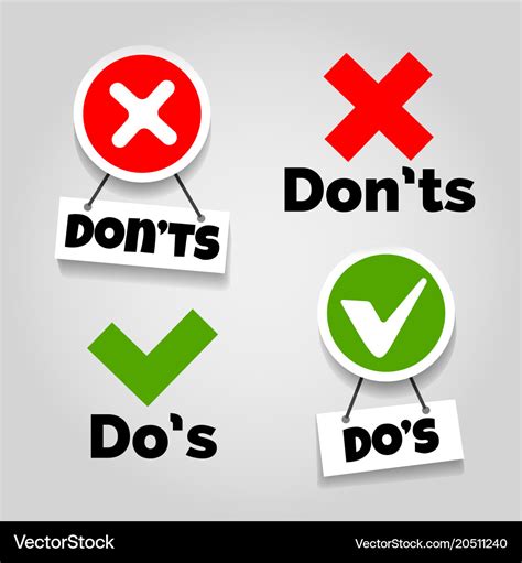 Do and dont icons Royalty Free Vector Image - VectorStock