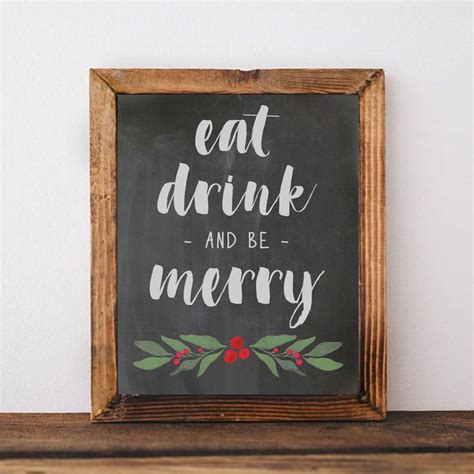 Eat Drink and Be Merry Quote Sign Christmas Decoration - Etsy