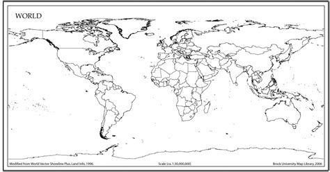 Large Printable World Map Outline | Free Printable Maps