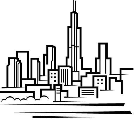 City Skyline Drawing Simple | Free download on ClipArtMag