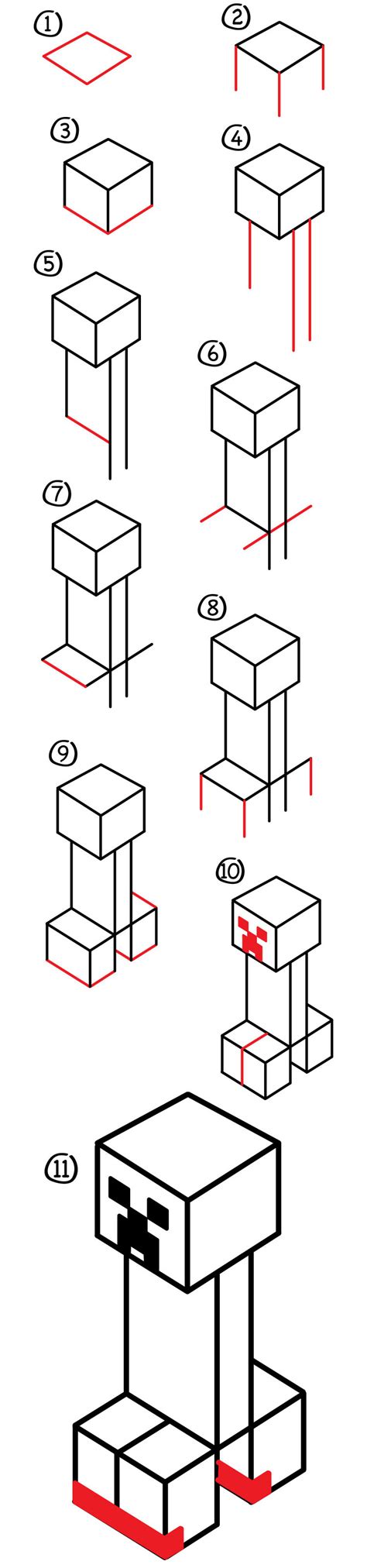 How To Draw A Creeper From Minecraft - Art For Kids Hub