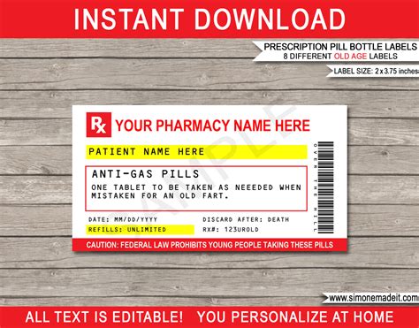 Free Printable Blank Prescription Label - Printable Form, Templates and ...