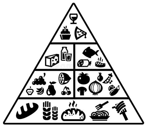 Food pyramid stock illustration. Illustration of carbs - 47100455