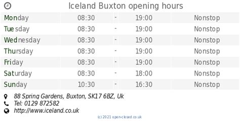 Iceland Buxton opening times, 88 Spring Gardens