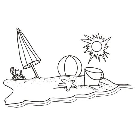 Free Beach Clipart Black And White, Download Free Beach Clipart Black ...