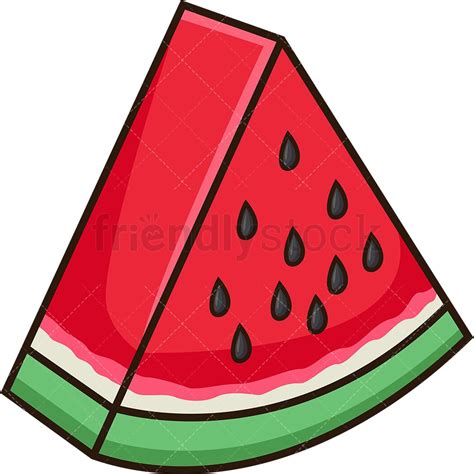 Watermelon Slice Cartoon Vector Clipart - FriendlyStock