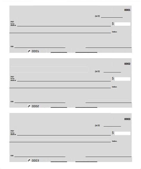 Printable Blank Check Template