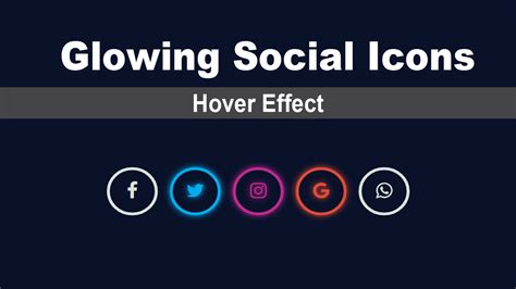 Glowing Social icons hover effect - Coding is Love