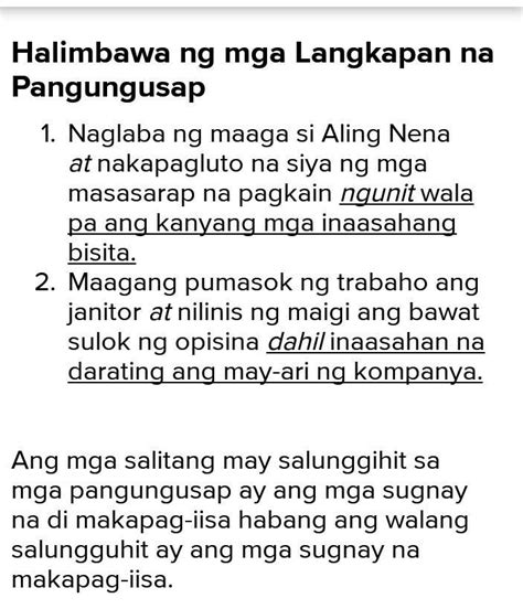 Langkapan Na Pangungusap Halimbawa