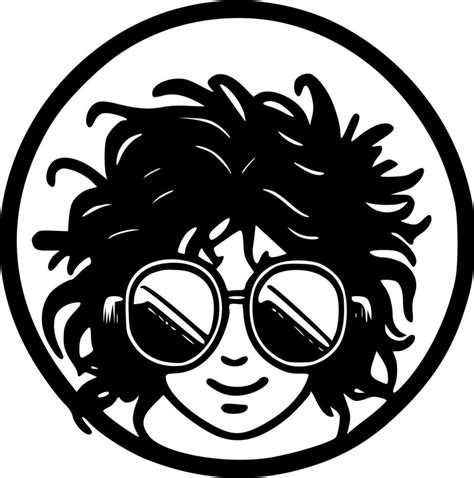 Hippie - Black and White Isolated Icon - Vector illustration 23542969 ...